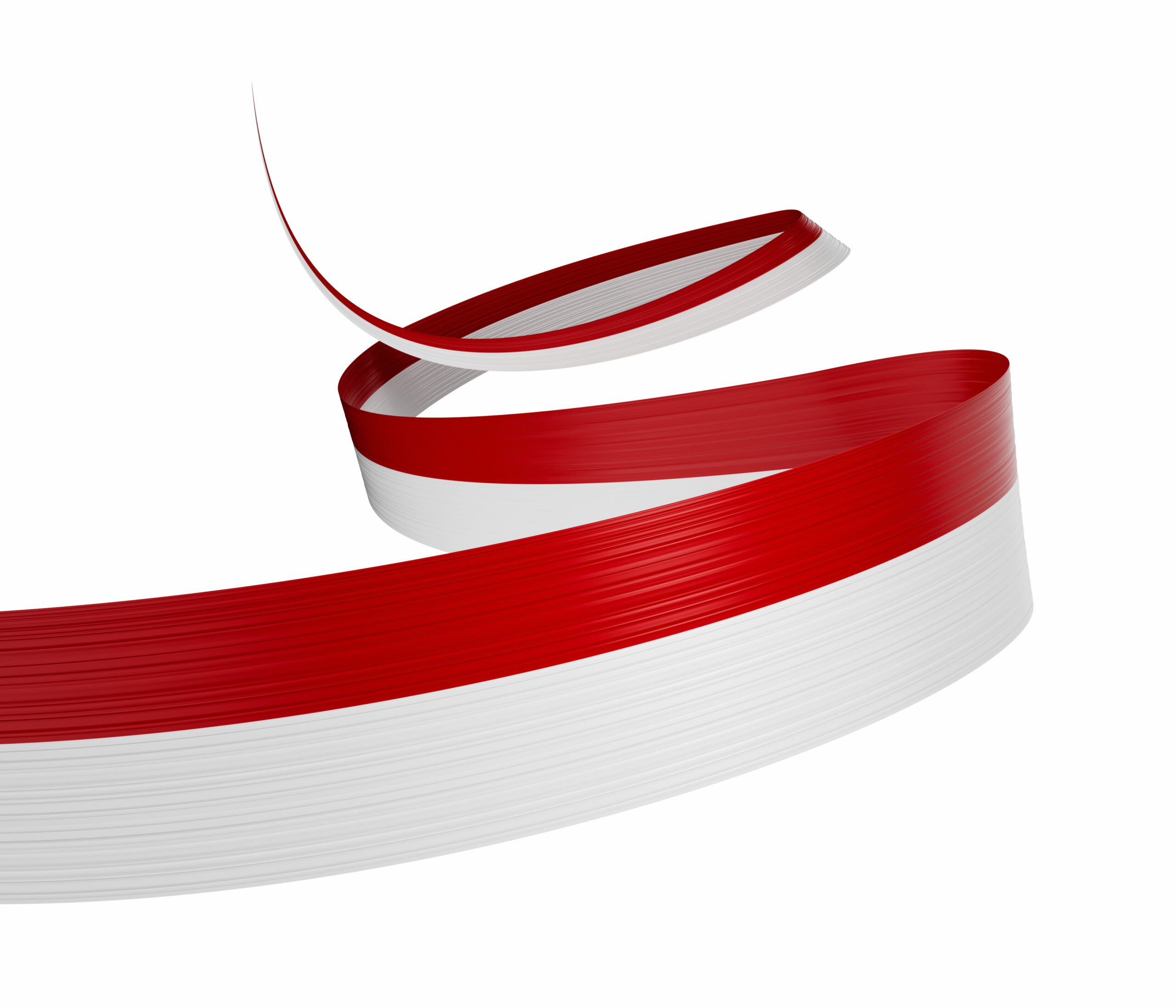 3d Flag Of Indonesia And Monaco 3d Waving Ribbon Flag Isolated On White Background, 3d illustration